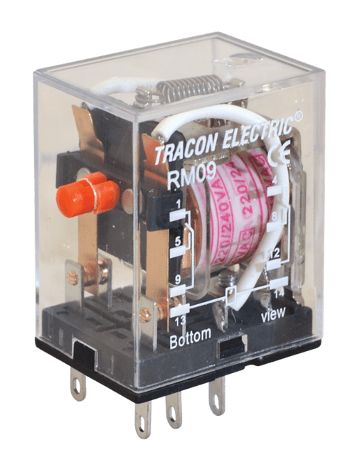 Miniatúrne relé TRACON 12V DC / 2xCO, (3A, 230V AC / 28V DC)