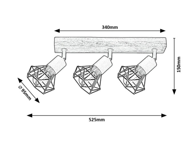 Svietidlo ZEUS - E14/3x max 40W, IP20 - 3139