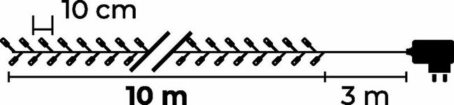 Reťaz Vianoce Serpens, 100 LED teplá biela, 8 funkcií, 230 V, 50 Hz, s adaptérom