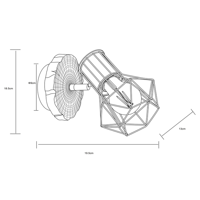 Nástenné svietidlo PRISKA - 60W,E27,IP20 - 54017W-1