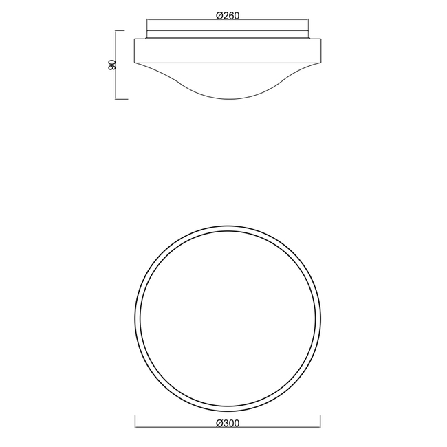 Stropné svietidlo GREGORY - 18W,2300/980lm,IP44 - 41763BS