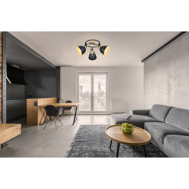 Stropné svietidlo WIHO - čierna,E27,IP20 - 54018-3S