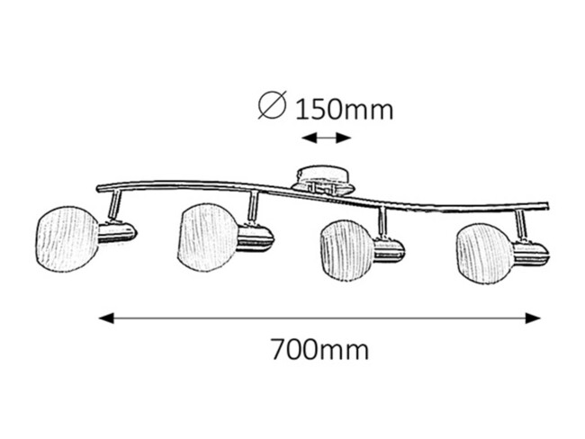 Svietidlo AUREL - E14/4x max. 40W, IP20 - 6344