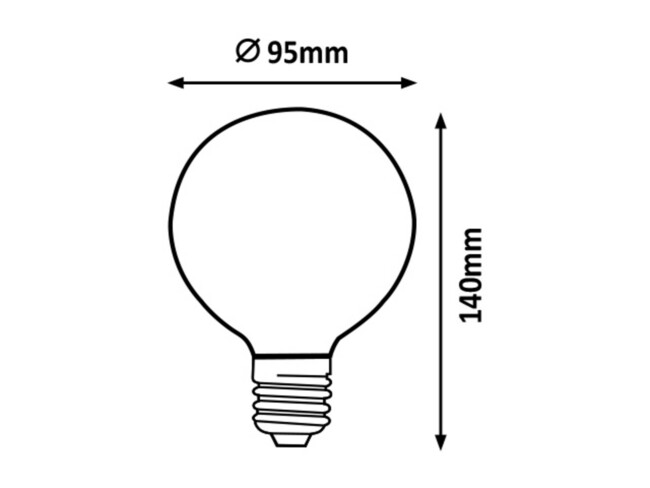 Žiarovka LED-filament, E27, 5W, 1900K - 1420