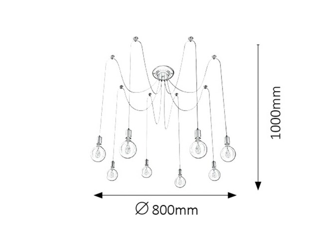 Svietidlo CASPAR - E27/10x max. 60W, IP20 - 2224
