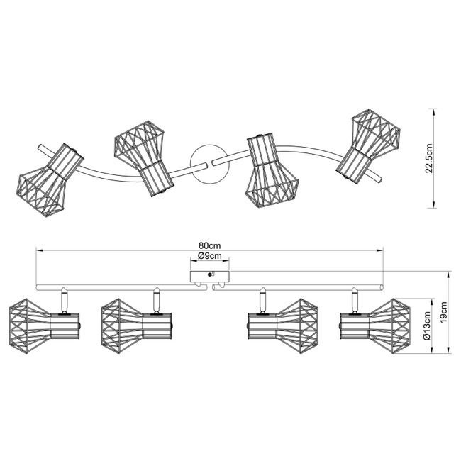 Stropné svietidlo PRISKA - 40W,E27,IP20 - 54017-4M