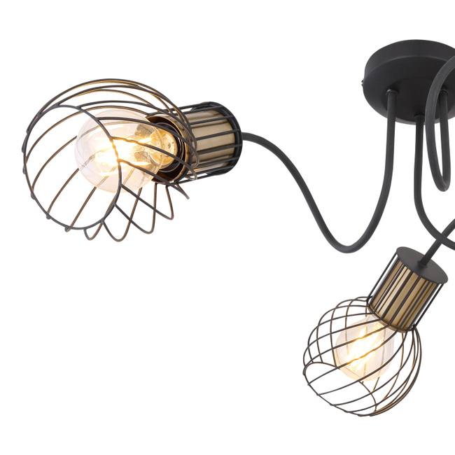 Stropné svietidlo ARGUSTO - čierna, E27,IP20 - 54013-3