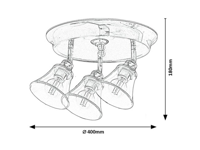 Svietidlo ANTOINE - E14/3x max. 40W, IP44 - 3210