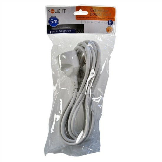 Predlž. prívod biely 3x1,0 - 5m