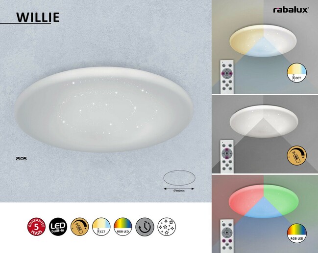 Svietidlo WILLIE - LED 40W, 230V, 50Hz, IP20 - 2105