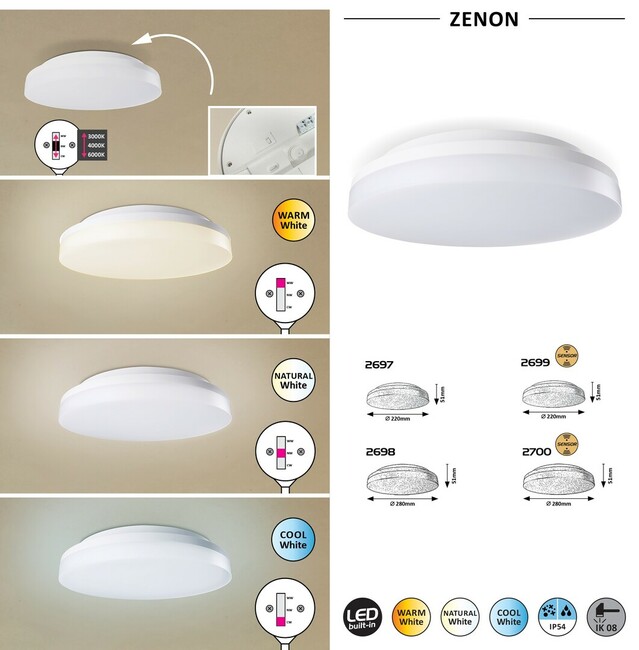 Svietidlo ZENON - LED/24W, IP54 - 2700