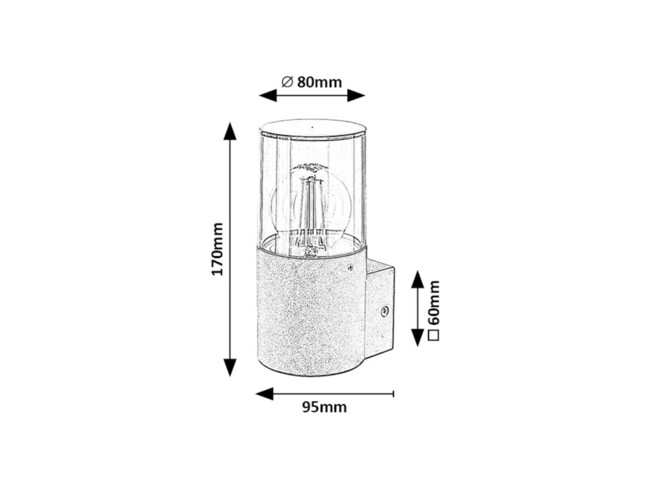 Svietidlo TEPLICE - E27 1x MAX 12W, IP44