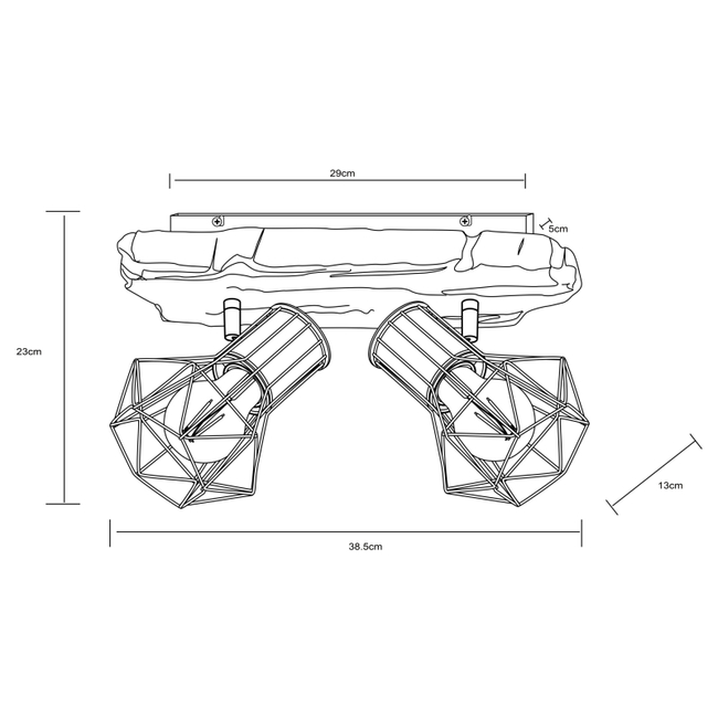 Nástenné svietidlo PRISKA - 60W,E27,IP20 - 54017W-2