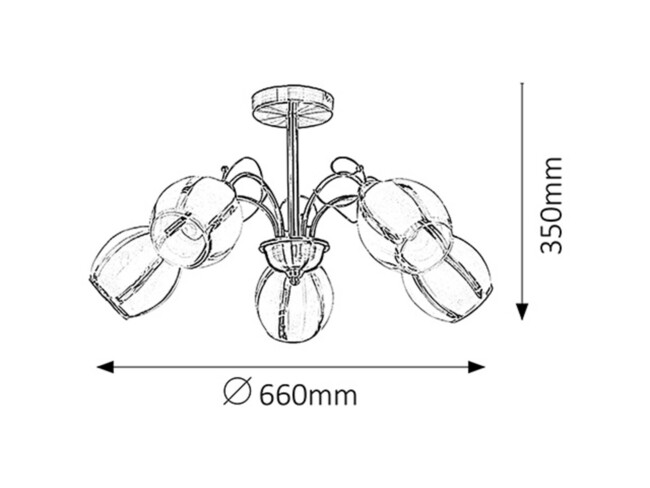 Svietidlo JOEL - E27/5x max. 60W, IP20 - 2271