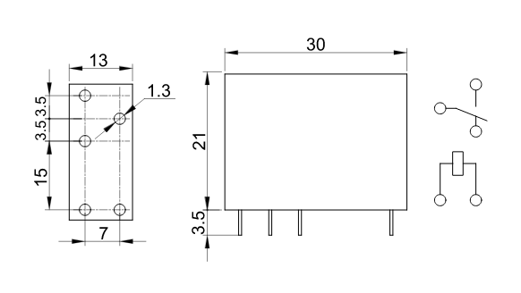 Print relé, 24V DC/1xCO (10A, 230V AC /30 DC)