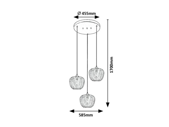 Svietidlo MONET- E27, 3x max. 40W, IP20 - 3178