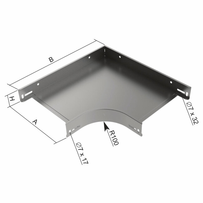 Kovový žľab - 90° koleno KOPOS 50x250