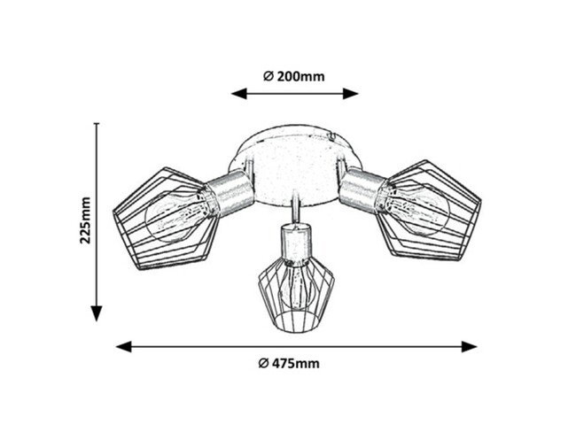 Svietidlo BELANO - E27, 3x max. 40W, IP20 - 3536
