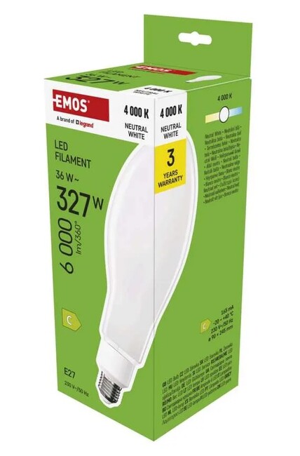 Žiarovka LED, ED90, E27, 36W, 4000K