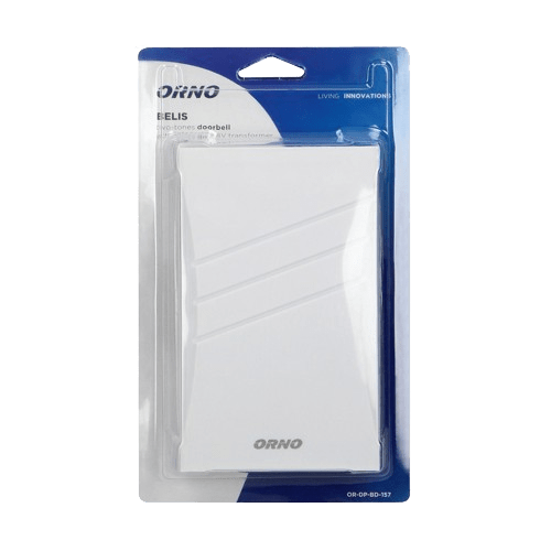 Zvonček drátový mechanický BD-157 23-8V so zabudovaným trafom, bim-bam, biely