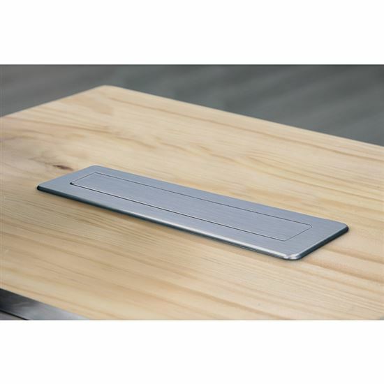 Výsuvný blok zásuviek, 3 zásuvky+USBA+C, strieborný