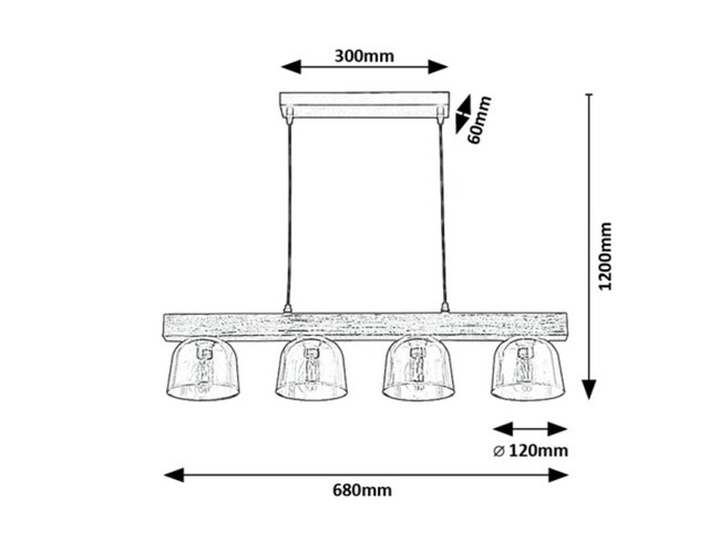 Svietidlo CARDAMOM - E14 4x MAX 40W, IP20 - 3120