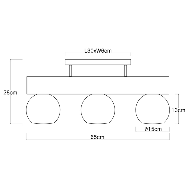 Stropné svietidlo MOITAS - E27,IP20 - 15656-3D