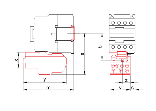 Tepelné nadprúdové relé k stýkačom TR1F, 9-13A