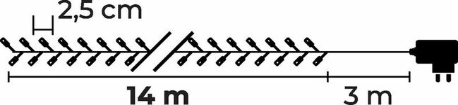 Reťaz Vianoce Errai, 560 LED studená biela,8 funkcií, 230V,50 Hz,IP44,exteriér
