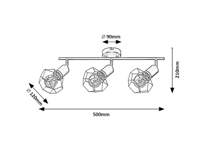 Svietidlo FRAN - E27 3x MAX 40W, IP20 - 71067