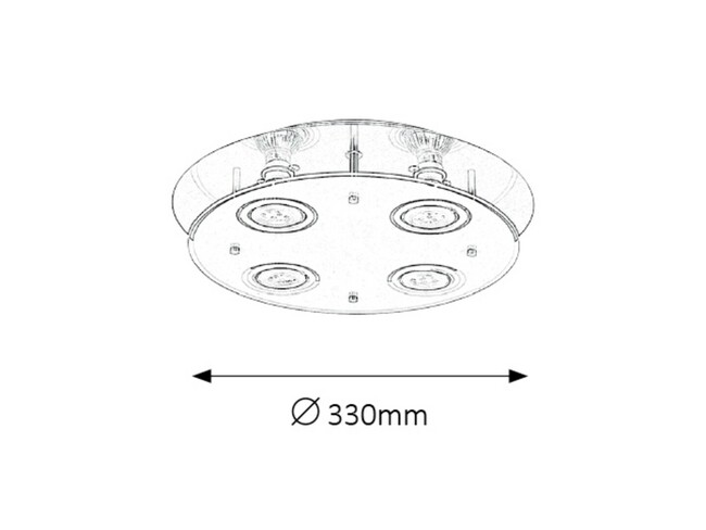 Svietidlo NAOMI - GU10/ 4x MAX 15W, IP20 - 2255