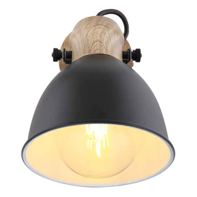 Nástenné svietidlo WIHO - čierna,E27,IP20 - 54018-1S