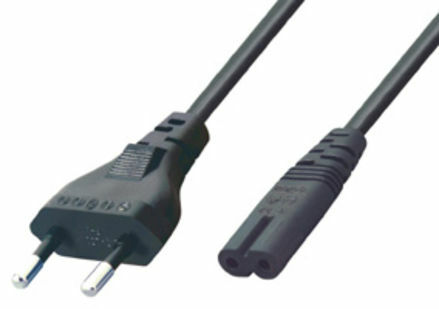 Sieťový prepojovací kábel 1,5m(2x0,75 mm2) -čierny