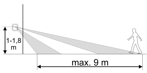 Pohybový senzor (vypínač), zápustná montáž, 230 V, 160°, 3-2000lux, 10s-7min, IP20