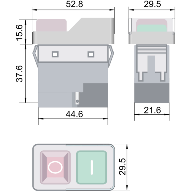 Bezpečnostné tlačidlá, miniatúrne, upev.zaklapnutím,