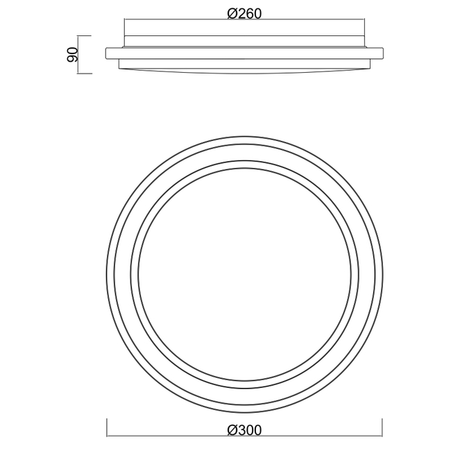 Stropné svietidlo GREGORY - 18W,2300/800lm,IP44 - 41762S