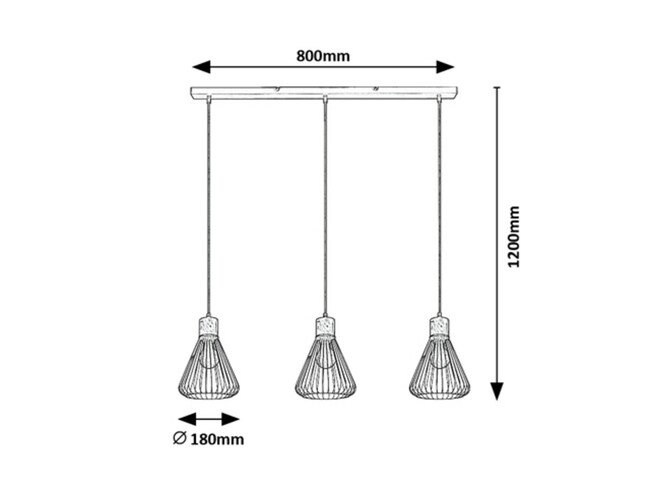 Závesné svietidlo FARFALLE - E27/3x max. 40W, IP20 - 3149