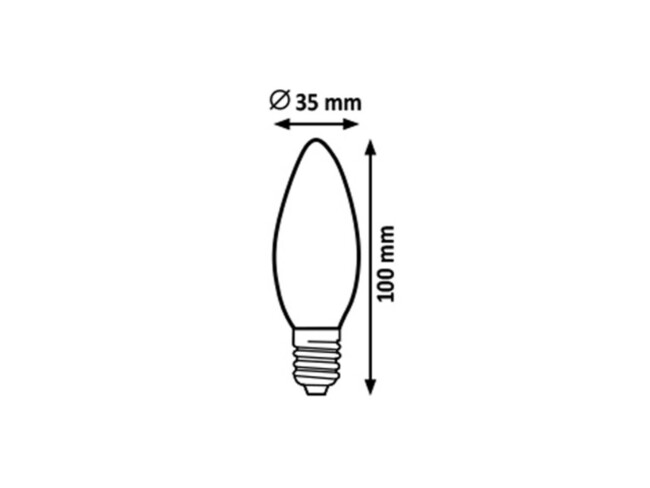 Žiarovka LED-filament sviečka, E14, 4,2W, 4000K - 1692