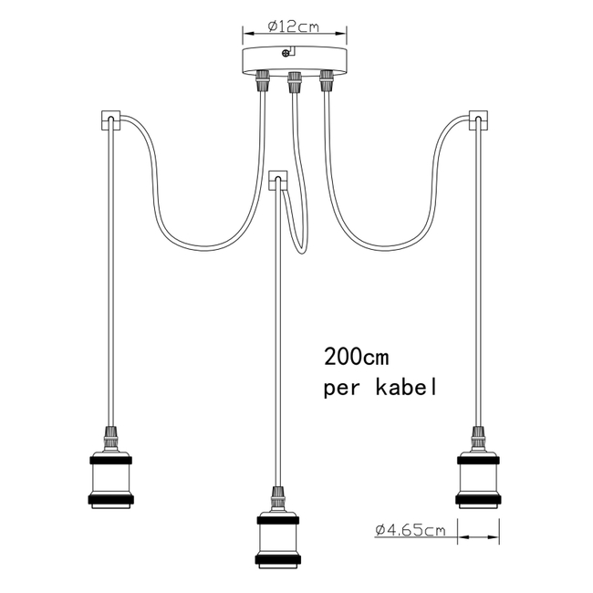 Závesné svietidlo OLIVER - kov, E27, IP20 - A32-3