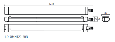 Svietidlo prachotesné LED 60W OMNIA, 6000lm IP65