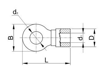 Káblové oko bez izol. CU 50-6