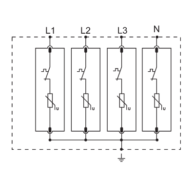 Prepäťová ochrana 4p, B+C TRACON