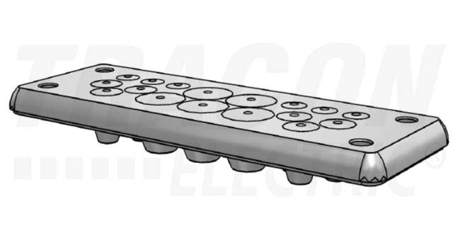 Vývodková príruba gumená 153x56x19, k 17 ks káblov