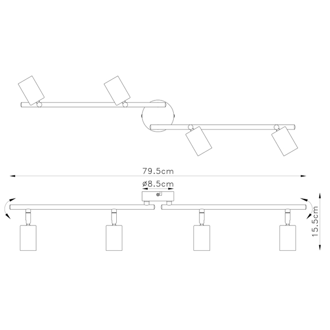 Stropné svietidlo MARTHA - E27,IP20 - 54008-4