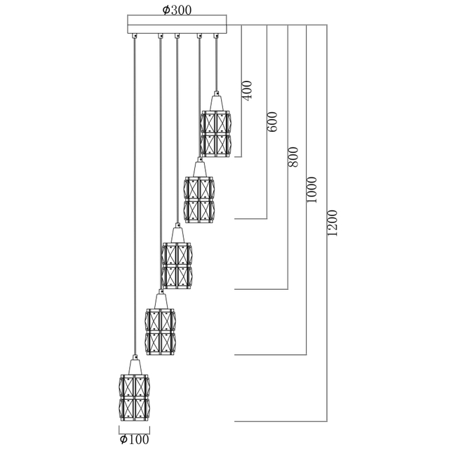 Závesné svietidlo WOLLI - 40W,E14,IP20 -15761-5B