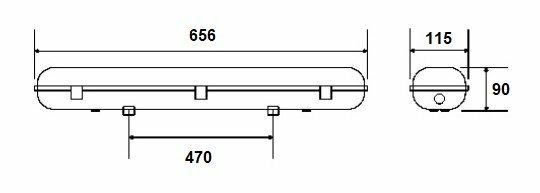 Svietidlo prachotesné IP65,LED-2x9W (2x60cm)