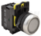 Tlačidlo podsvietené, biele,1×NO, 5A/230V, IP65