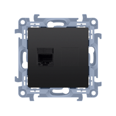 SIMON10 - dátová zásuvka 1xRJ45, cat.6, čierna