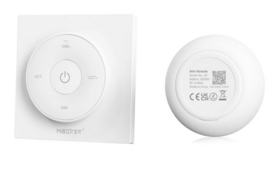 Mi-Light RF Nástenný diaľkový ovládač pre jednofarebné a CCT LED pásiky biely