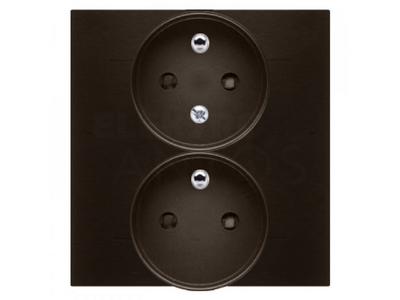 SIMON54 - zásuvka 2 x 2P+T, hnedá mat. komplet